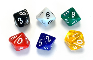 White with Black Numbers 1 D3 & 1 D12 Pair of Recast 2d6 The Dice Lab Dice 