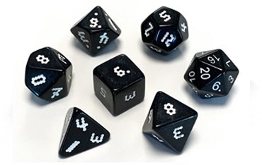 Photo of optimally-designed polyhedral dice