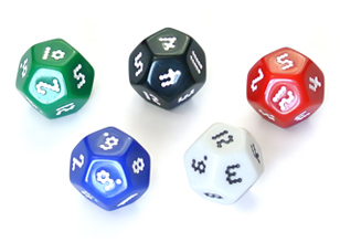 Photo of optimally-designed d12 dice