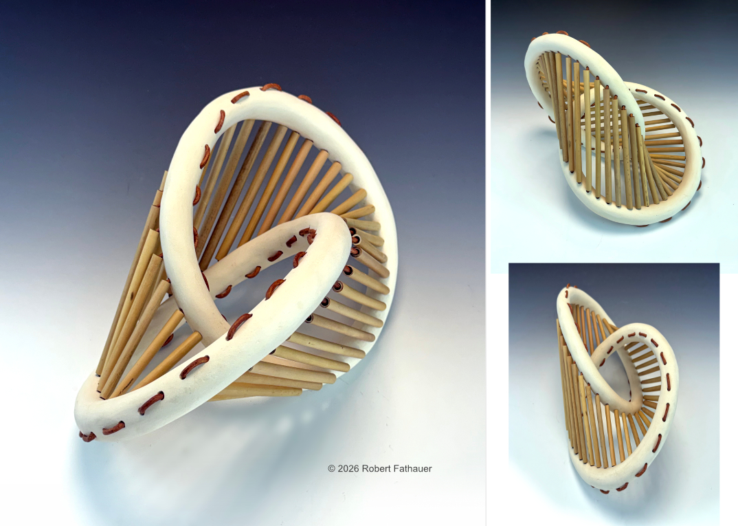 Ceramic sculpture based on the Hopf link and Seifert surface