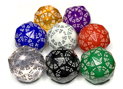 Photo of 120-sided dice